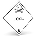 D.O.T. Labels - Hazard Class 6 Toxic 6 Hazmat Labels 4" X 4" Square Stickers - 500 Adhesive Labels Per Roll, Made in The USA by Kenco (1)