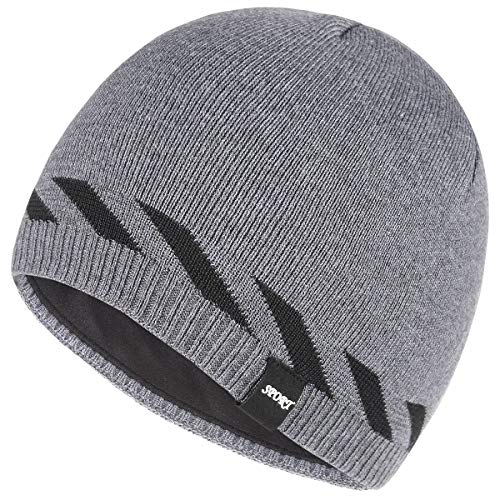 Bodvera Winter Warm Knitting Beanie Watch Cap Fleece Lined Plain Toboggan Ski Skull Hats Caps,Grey