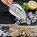 Goplus 2PCS Ice Scoop, 12oz Cast Aluminum Food Candy Scooper Flat Bottom, Perfect for Kitchen Bar Party Wedding, Set of Two (Silver)