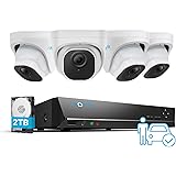 REOLINK 8CH 5MP Security Camera System, 4pcs Person/Vehicle Detection Smart 5MP Wired Outdoor PoE IP Cameras, 8MP 8CH NVR wit