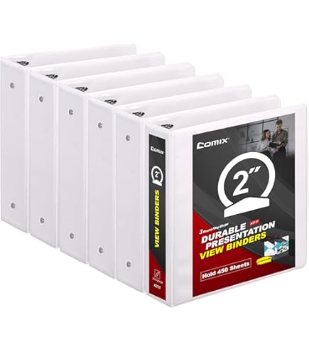 Amazon.com : Comix Sturdy 2 Inch D-Ring Binders, 2'' 3 Ring