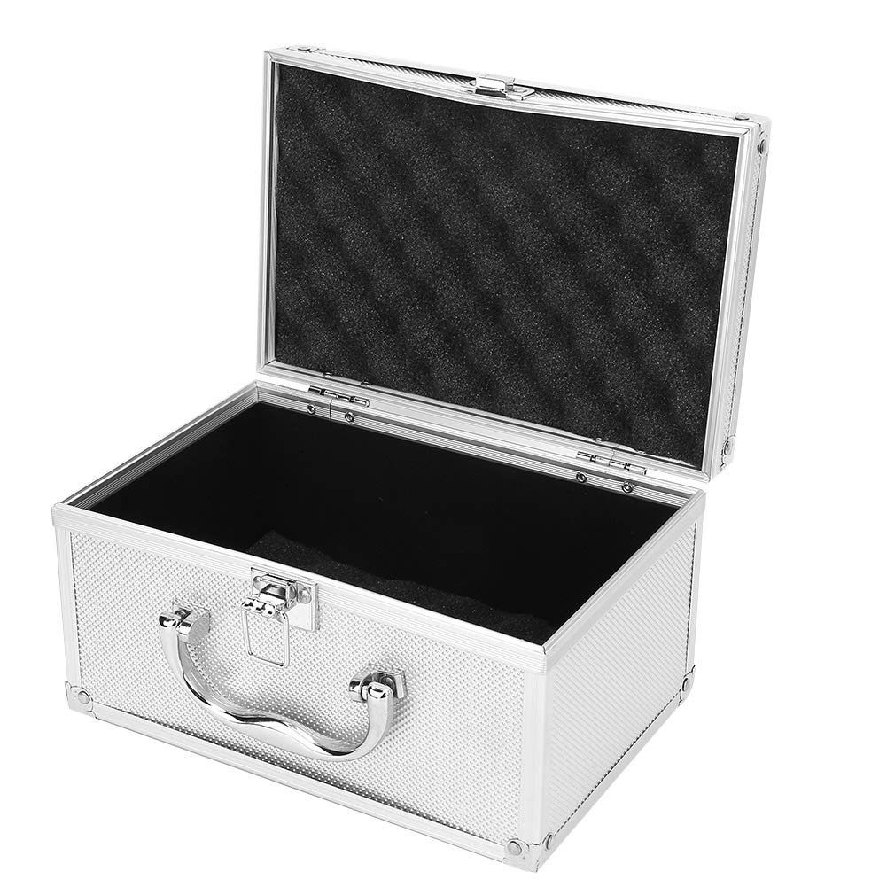 Lightweight Aluminum Alloy Toolbox with Sponge Lining, Portable Instrumentation Case for Home & Store Display