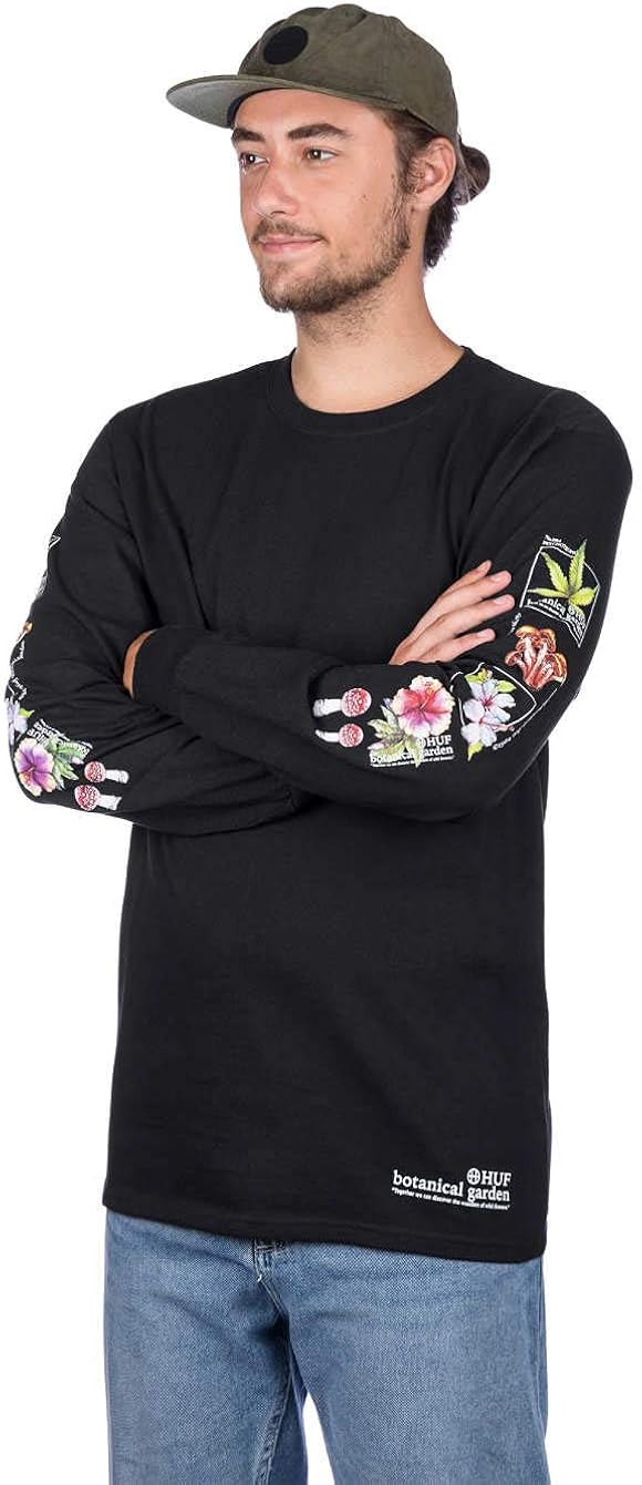 Huf Botanical Garden Men S Long Sleeved T Shirt Black Size L Amazon De Bekleidung