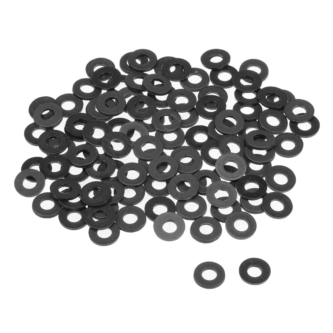 sourcing map Nylon Flat Washers 9mm OD 4mm ID 1mm Thickness for Faucet Pipe Water Hose, Pack of 100