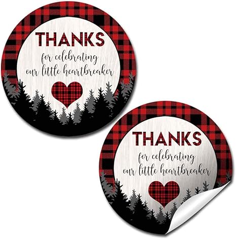 Download Amazon Com Our Little Heartbreaker Red And Black Buffalo Plaid Birthday Valentine Thank You Sticker Labels For Kids 40 2 Party Circle Stickers By Amandacreation Great For Party Favors Envelope Seals Goodie