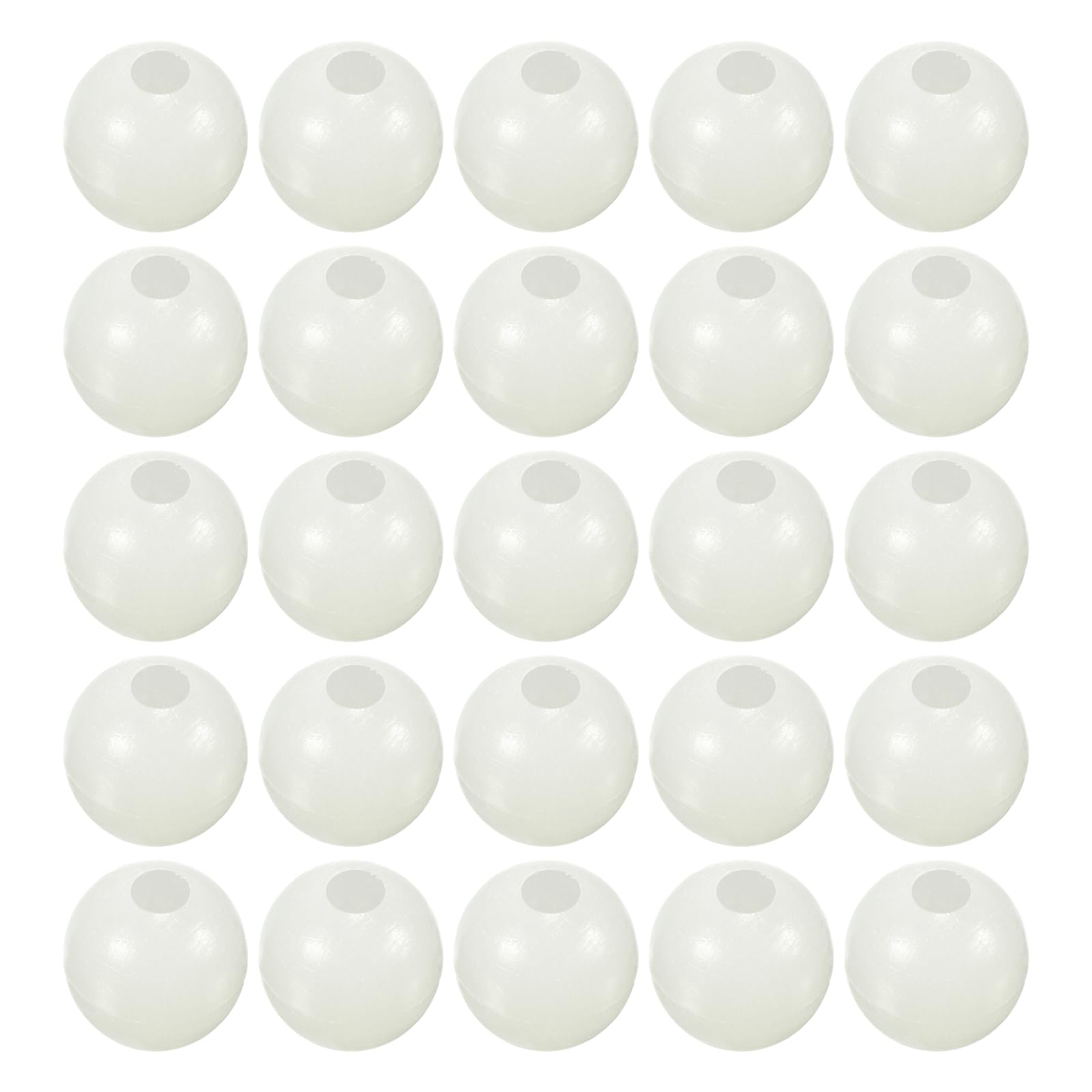 M METERXITY 200 Pcs Glow Fishing Beads - Plastic Luminous Round Bait Egg Lure Rigs Apply to Outdoor Tackle Tool (5mm, White)