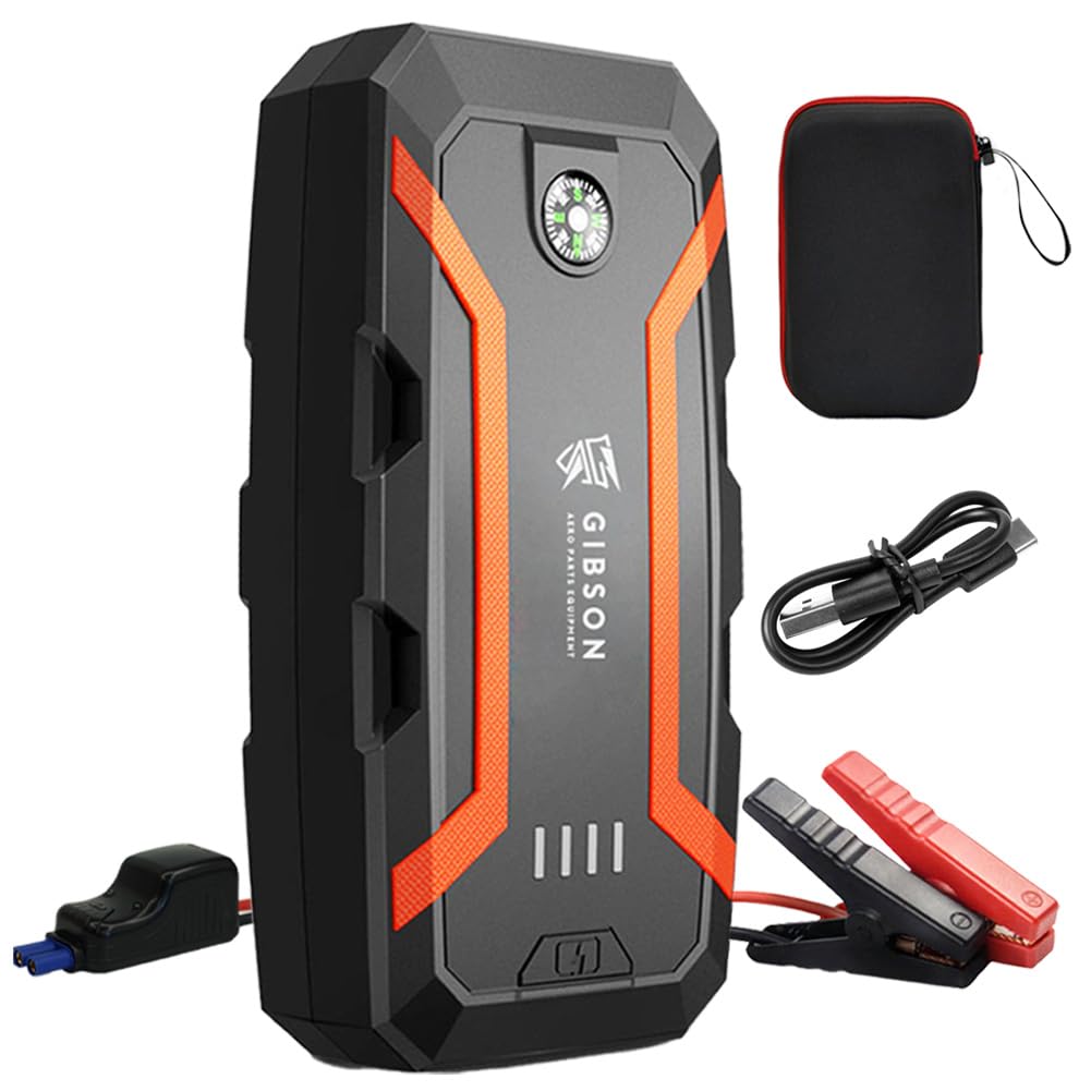 日本メーカー[GIBSON] ジャンプスターター(L)(32000mAh) 大容量 2000A【日本国内PL保険加入商品】ピーク電流 (最大ガソリン6.0L車以下・ディーゼル車4.0L以下対応) PSE認証日本国内メーカー2年保証 車用エンジンスターター 車緊急始動 モバイルバッテリー機能 LEDライト搭載 防災 非常電源商品画像