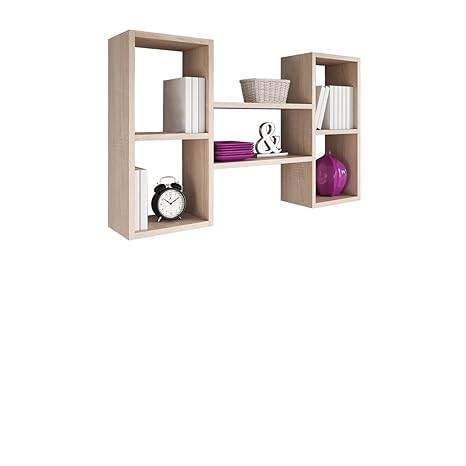 Mirjan24 Wandregal Trio 002, Dekoregal Wandboard, Buchregal, Hängeregal, Wandschrank, Hängeschrank, Regal (Sonoma Eiche)