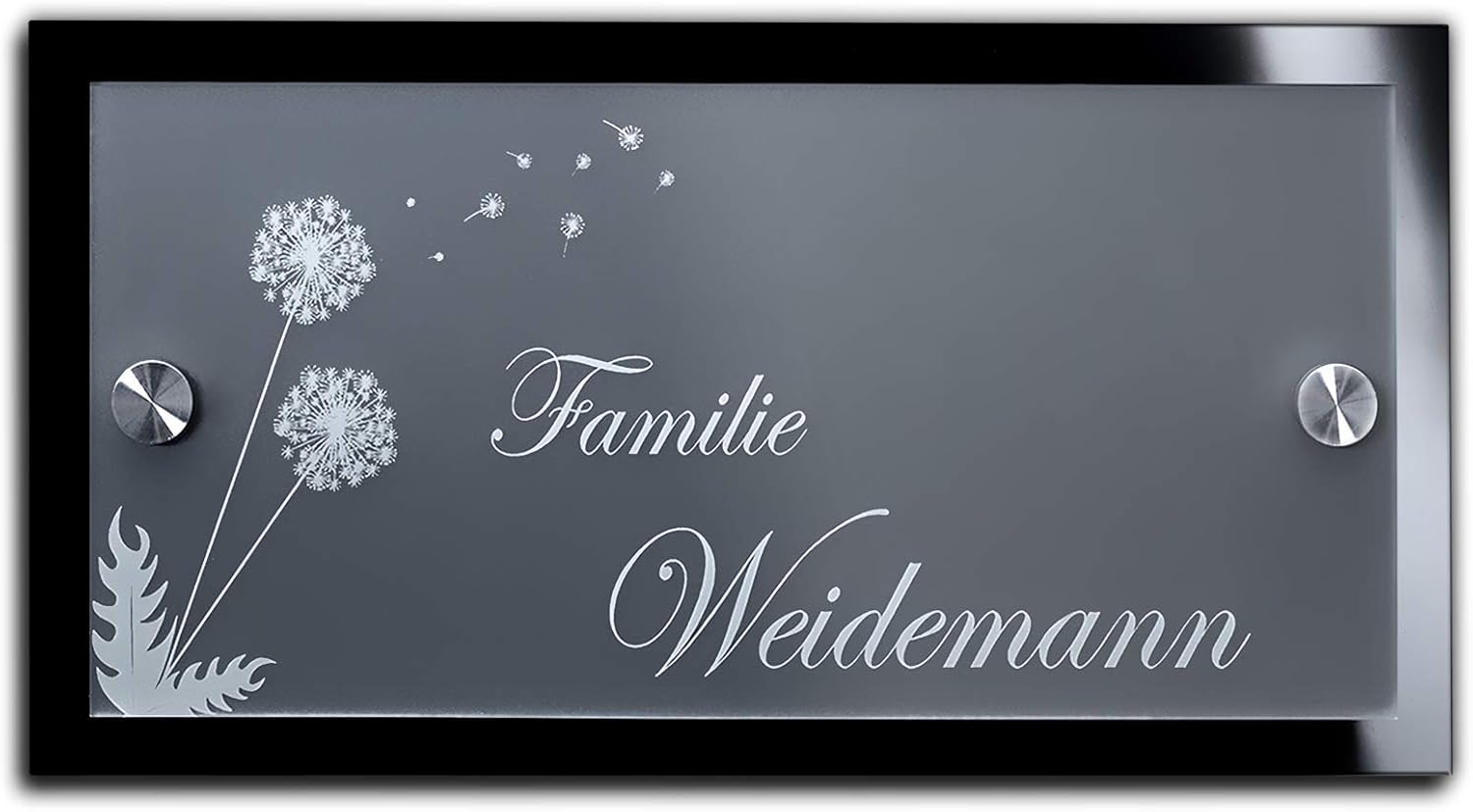 Hochwertiges Namensschild Hausnummer mit Gravur aus Acrylglas versch. Größen ab 21x10cm mit über 80 Motiven Türschild für die Haustür mit Namen Haustürschild Familienschild Haus Garten