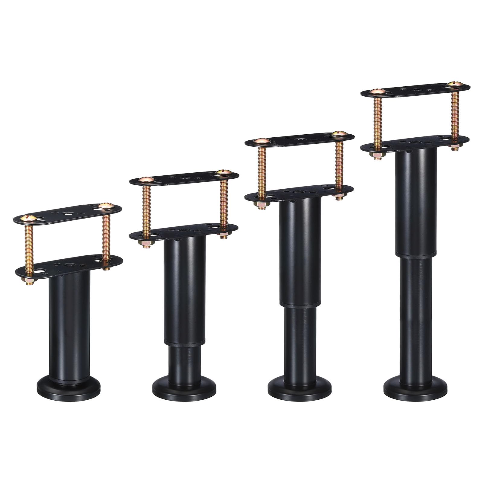 Uxcell Adjustable Furniture Legs Bed Frame Center Support Legs, Metal Bed Legs for Steel Bed Frame/Furniture, Bed Legs Replacement(7-12inchinch / 4Pcs)