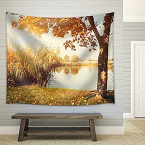 Autumn Lake - Fabric Wall Tapestry Home Decor - 51x60 inches