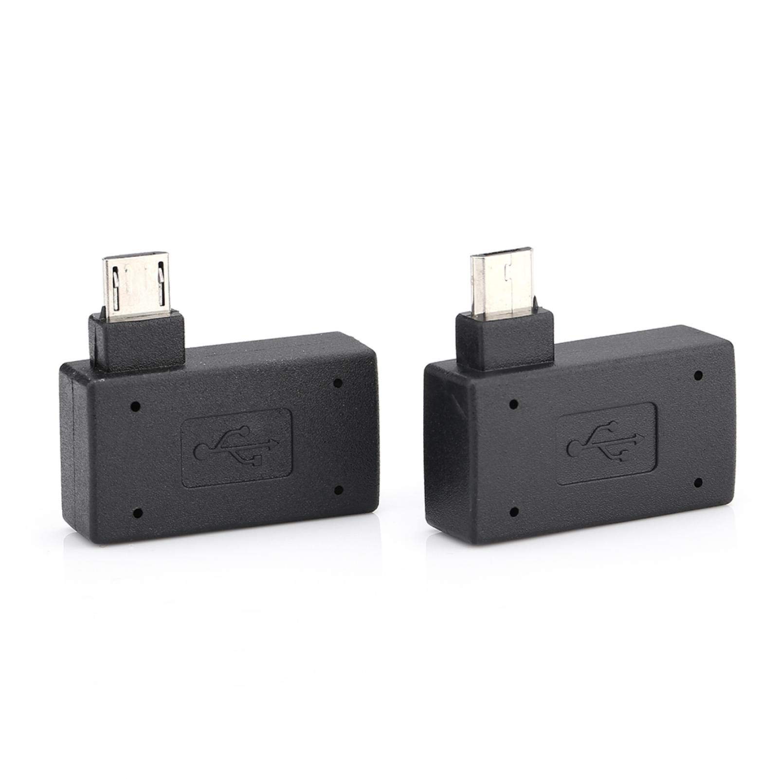 Socobeta 2Pcs USB Adapter USB 2 . 0 Female to Male Micro OTG Adapter 90 Degree Left 90 Right Angled Adapter