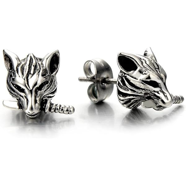 Amazon.com: HZMAN Viking Wolf Dangle Drop Earrings for Men Women