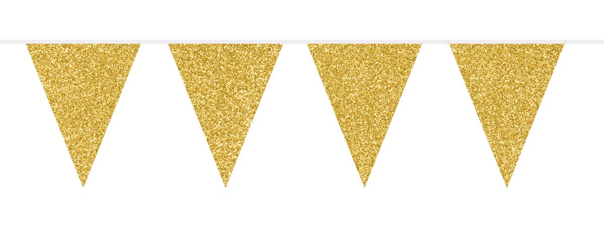 Folat - Gold Glitter Bunting Garland - 6 m