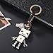 Brass Retro Robot Leather Moven Fabric Keychain Rings Perfect Gifts Souvenirs