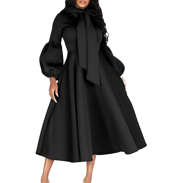 amazon black church dresses Black Church Dresses for Women Formal Funeral Wear to Work Vintage White Plaid Wrap Wedding Party Midi Pencil Dress with Belt at Amazon Women's Clothing store