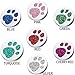 Vcalabashor Pet ID Tags for Small & Medium Dogs & Cats/Round Tags with Sparkly Paw Print/Bling Engraved Personalized Animal Tag/Pink / Blue/Green/ Red/ 1.0