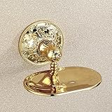 APL-6307 Exquisite Carved Bathroom Accessories, Solid Brass Base Soap Dish, Titanium Gold