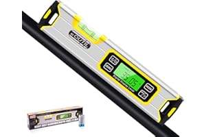 12-Inch Digital Torpedo Level and Protractor Aluminum Inclinometer Angle Finder with Backlight LED Display & V-Groove Magneti
