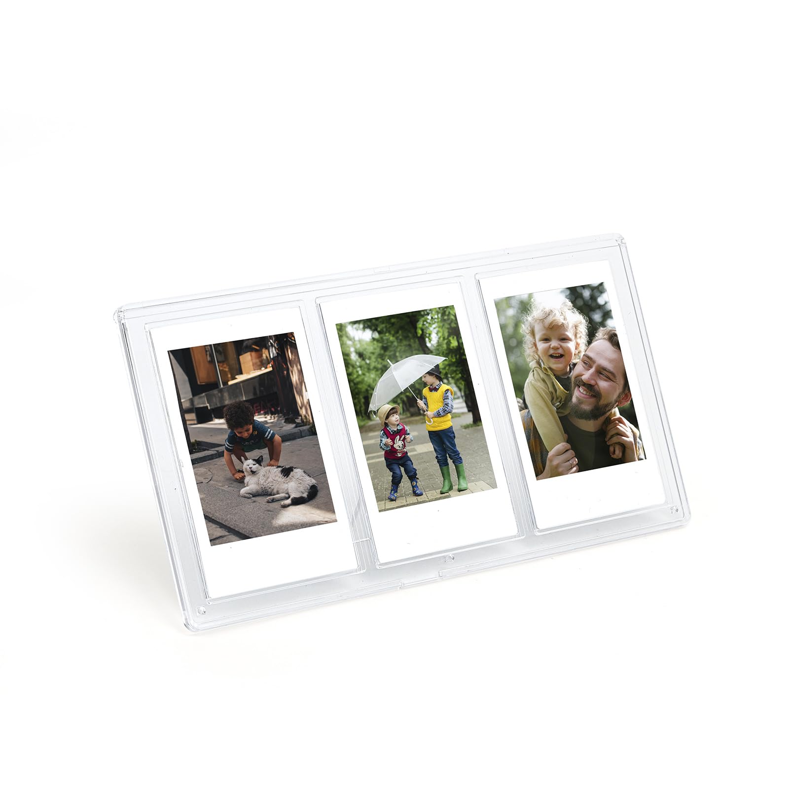 3 in 1 Tabletop Photo Frame Clear 3inch Picture Frames with Three Slot Fit for Fujifilm Instax Mini Series Camera,for Polaroid 3inch Film Photo
