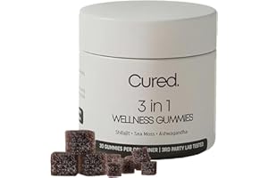 UNIKEM Cured 3 in 1 Gummies for Men Supports Natural Energy,Shilajit, Sea Moss, and Ashwagandha, Cured 3 in 1 Shilajit Gummies for Men (1pc)