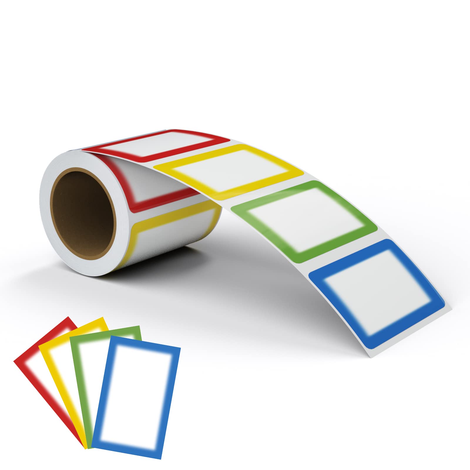 Photo 1 of MFLABEL® Colorful Plain Name Tag Labels - 200 Stickers, 3.5 x 2.25 Inch, Colorful Border Name Tags for Office, Meetings, School, Home, Events, and Parties