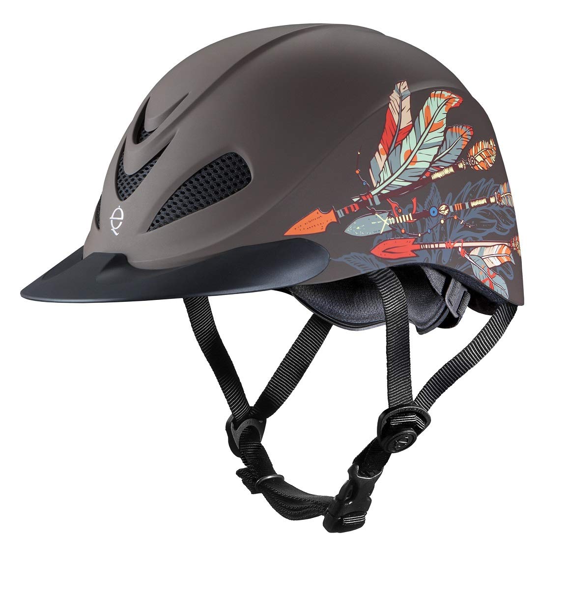 Rebel Troxel Arrow Orange Brown Light Safety Horse Riding Training Helmet (X-Large 7 3/8" - 7 3/4")