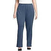 Lands' End Women's Relaxed Fit Sport Knit High Rise Pants - Soft Cotton Pull-On with Elastic Waist
