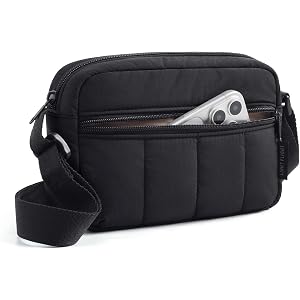 Mini Crossbody Bags for Women Travel Purse, Cross Body Bag with Pockets | Puffer Shoulder Hobo Purse, 2.4L Capacity, Water-Re