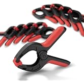 POWERTEC Spring Clamps Set - 10 Pack Mini Plastic Clips with 1-Inch Opening and Pivoting Jaw Pad, Ideal for Pool Cover, Tarp, Craft, Ballon Slips and Woodworking (71018V)