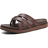 KuaiLu Womens Dressy Orthotic Flip Flops Ladies Yoga Memory Foam Summer Pool Beach Slip on Plantar Fasciitis Arch Support Brown 7.5