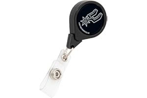 Desert Cactus San Antonio Spurs Retractable Badge Holder NBA ID Reel with Ticket Clip for Lanyard, Work, School & Office Access (Design A)