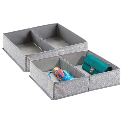 Mdesign Set Of 2 Dresser Drawer Inserts Large Fabric Storage