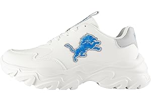 FOCO Women's NFL Team Glitter Big Logo Vintage White Chunky Sneakers