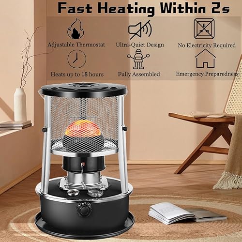 in Portable Kerosene Heater Stove, 9000 BTU, Non-Electric