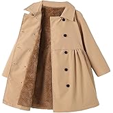 SOLY HUX Toddler Girl's Double Breasted Long Sleeve Trench Coat Teddy Lined Outerwear Winter Pea Coats