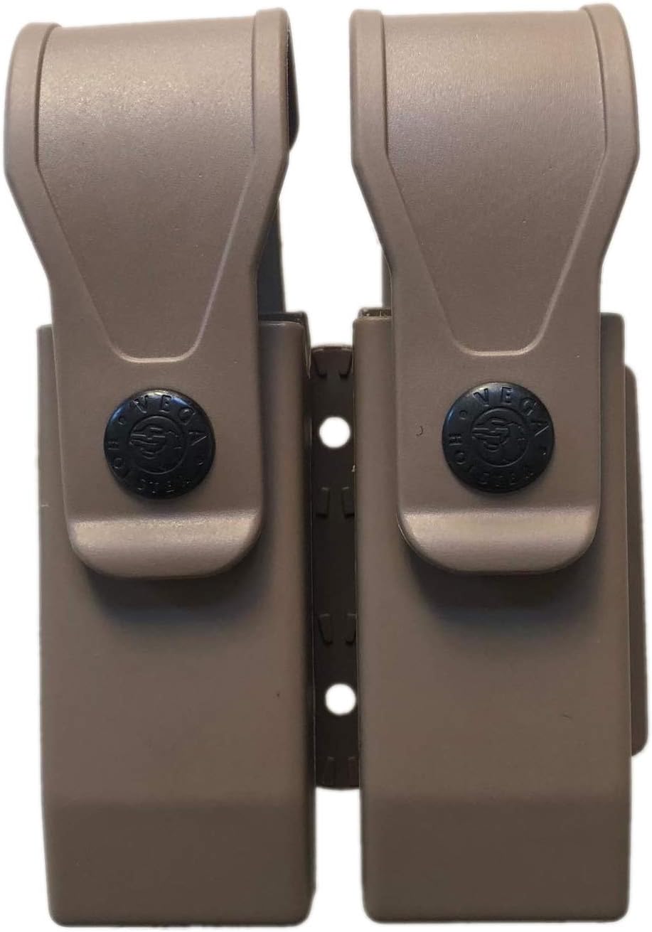 VEGA HOLSTER Double polymer magazine holder, two-wire magazine holder, 8dmh01 desert tan