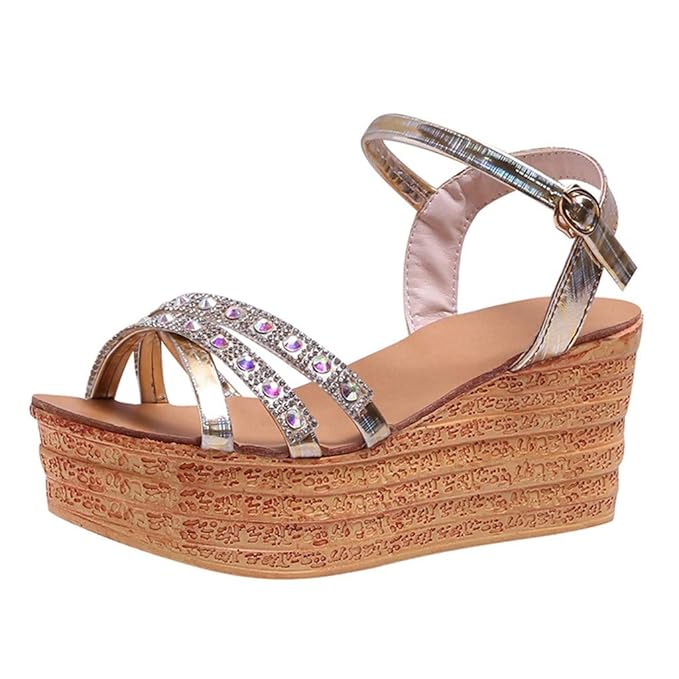 Masoness Frauen Sommer Sexy Offene Spitze Strass Criss Cross Gürtel Knöchel Schnalle Strap Dicke Plattform Keile Sandalen