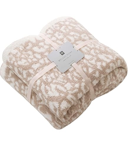 Amazon.com: bearberry Fuzzy Leopard Knitted Throw Blanket Soft