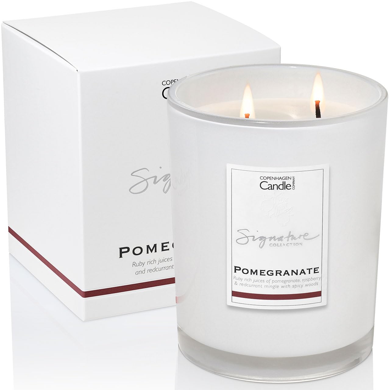 Luxury Scented Candles Gifts for Women | Natural Wax Blend | 65 Hours Burn time | Hotel Collection | The Copenhagen Company - Pomegranate (21oz)