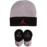 Nike Jordan Infant Baby Hat and Booties Set (Black(LJ0102-K41)/Red, 0-6 Months)