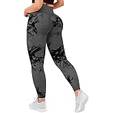 Buauty Scrunch Butt Lifting Leggings for Women Workout High Waisted Tummy Control Seamless Booty Gym Athletic Yoga Pants Active Compression Fitness Running Tights Sports Set Tie-dye Grey