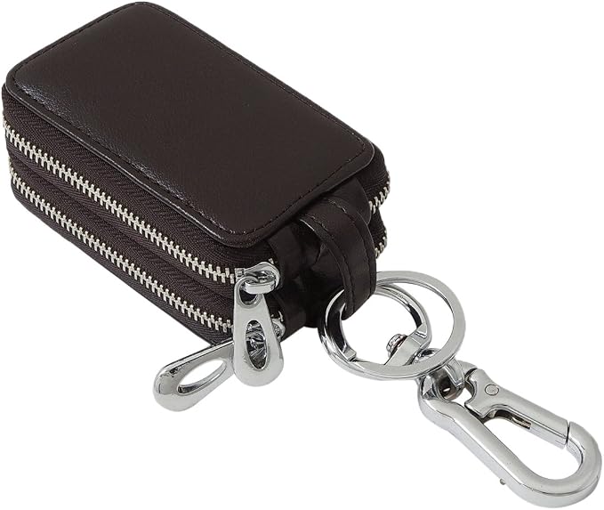 Amazon Co Jp Glevio レザーキーケース 本革 メンズ レディース キーリング お揃い スマートキーケース プレゼント ブラウン 服 ファッション小物