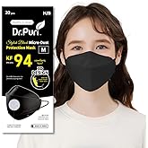 Dr.Puri [20 Pack] New Micro-Dust Protection Face Premium Mask (KF94) Black Medium