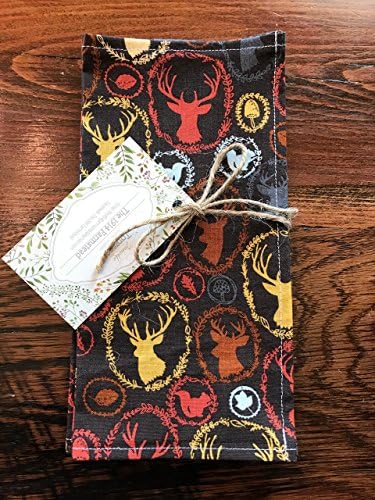 Fall Deer Dinner Fabric Napkins