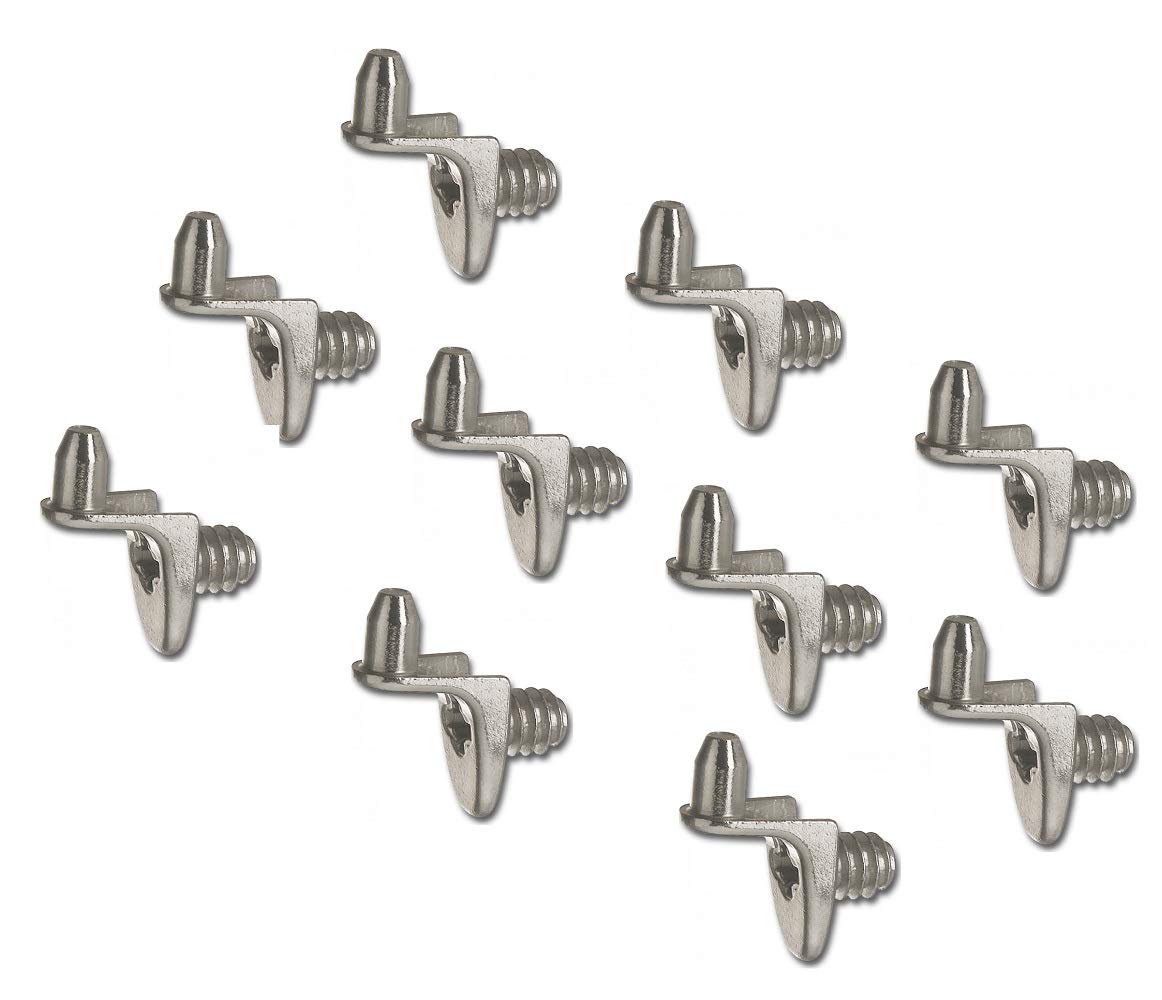 Gedotec Shelf Bracket, Wall Mount, Silver, Steel Frame, Pack of 10, 15.6 kg Load Capacity Each