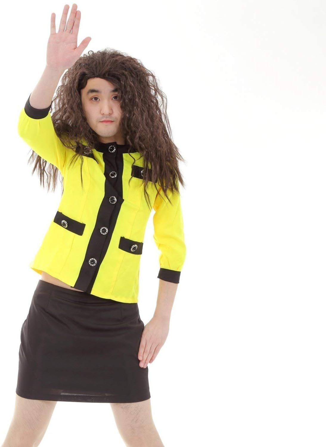 Amazon バブリーダンス 登美丘ダンス部 ハイクオリティ衣装 コスプレ コスチューム 仮装 一発芸 宴会 イエロー M コスプレ 仮装 通販