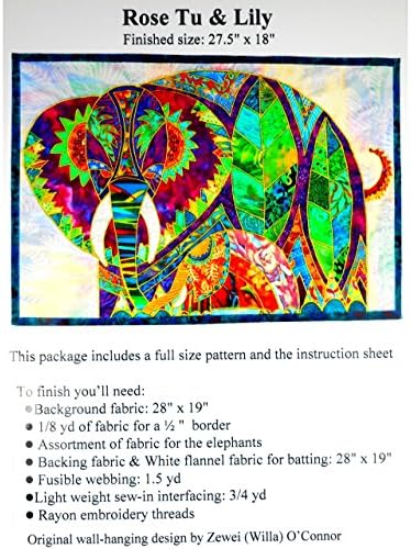 Mama Elephant with Baby Applique Quilt Full Size Pattern and Instruction Only, Quilter Quilting Gift