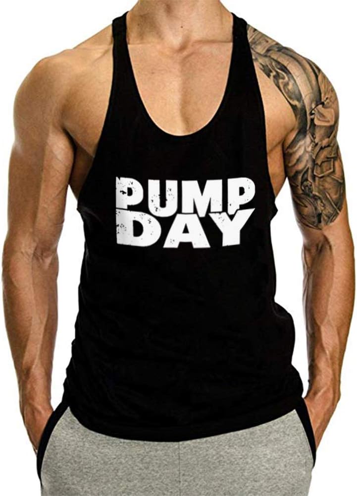 GymRevolution Men's Stringer Muscle Tank Top Gym Fitness Cotton Y Back Bodybuilding Tank Tops