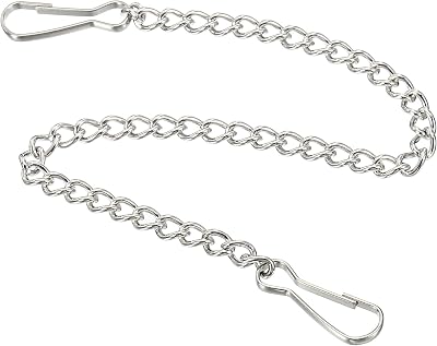 sourcing map 9.84" Hanging Chains with Clips, Stainless Steel, Pack of 4